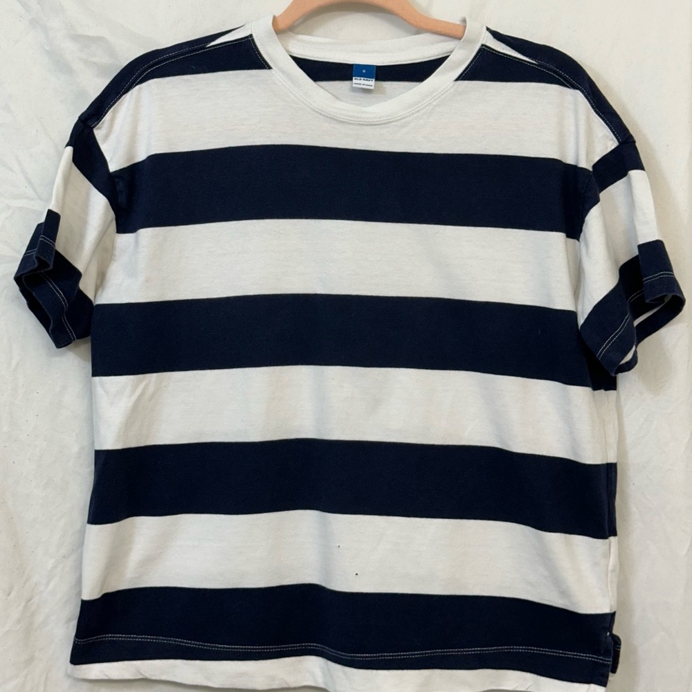 Striped Navy and White T-Shirt